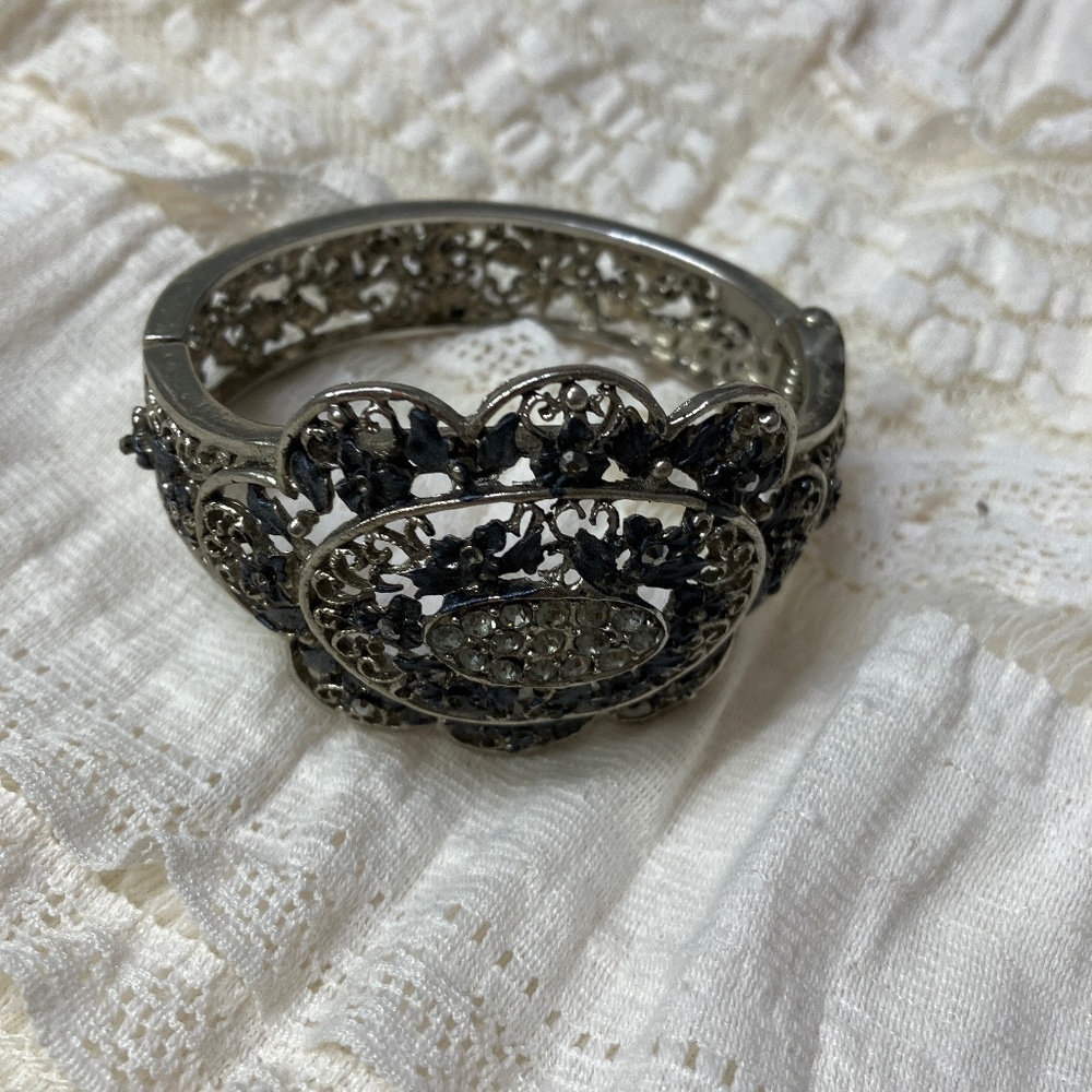 Black hinge bracelet cuff